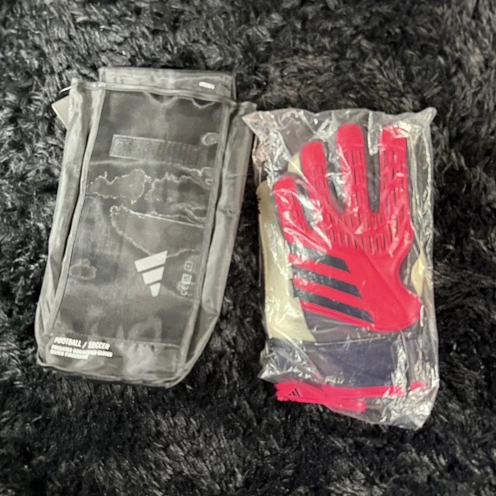 Adidas Predator Match Fingersave Soccer Gloves Size 12 Pink Black Grip Pro